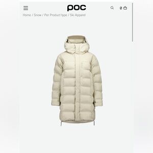 Long Women's Cream Parka Coat (puffy)